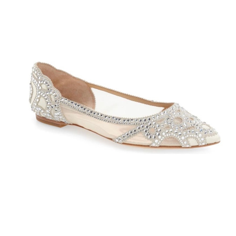 Badgley Mischka Gigi Crystal Pointed Toe Flat